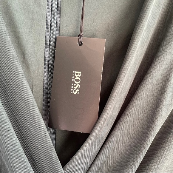 Hugo Boss Forrest Green Faux Wrap Dress - Picture 5 of 10